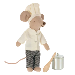 Rato Chef com Panela de Sopa e Colher