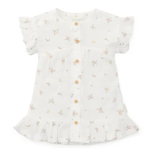 Vestido de Manga Curta em Musselina –  White Meadows