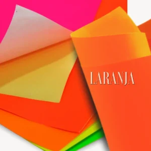 Papel Adesivo Neon Laranja A4  OffPaper
