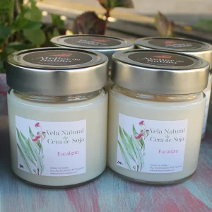 Vela Natural de Cera de Soja - Óleo Essencial de Eucalipto - 180 g