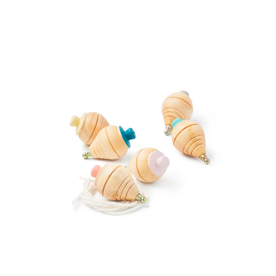 Mini Pião de Madeira – Rosa - Image 3