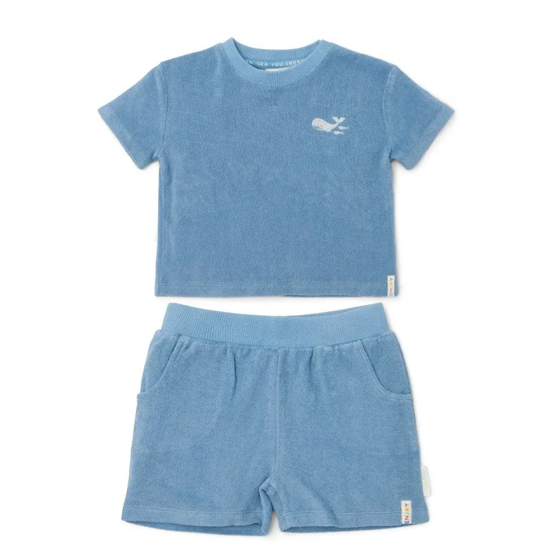 Conjunto T-shirt e Calções “Vida Marinha – Azul Oceano”