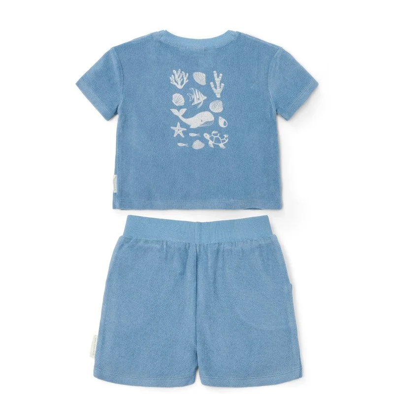 Conjunto T-shirt e Calções “Vida Marinha – Azul Oceano” - Image 7